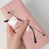 Ultralight Frameless Polygon  Blue Light Blocking Myopia Glasses Finished Women Oversized Diopter Eyeglasses 0 -0.5 -1.0 To -4.0 4