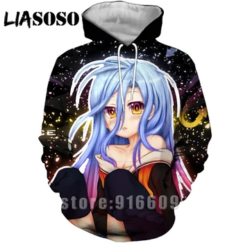 

No Game No Life Hoodie Purple Cool Anime Hoodies 3d Sweatshirt Long Sleeve Winter Pullover Unisex Hipster Harajuku Sportwear Top