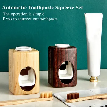 

Wall Mount Automatic Toothpaste Dispenser Bathroom Accessories Set Toothpaste Squeezer Dispenser Bathroom Toothbrush Holder Tool