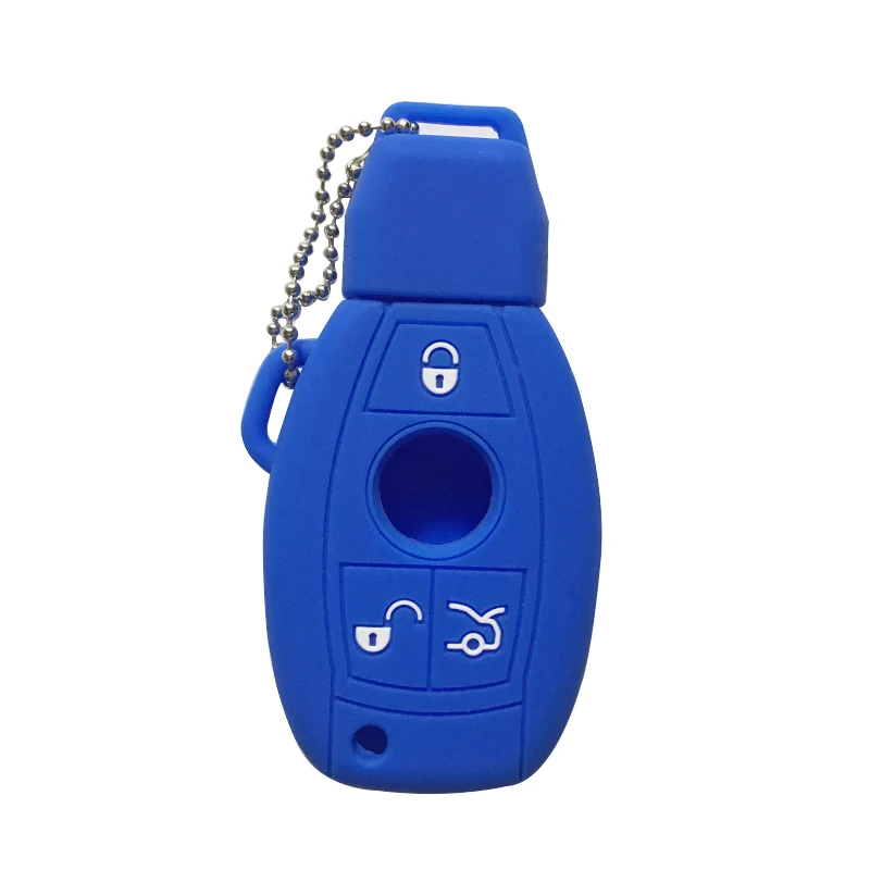 Key Fob Case for Mercedes Benz C Class W204 GLC 260 C200 CLA GLA 200 W203 W211 CLK C180 E200 AMG Cute Key Cover Key Case Car - Название цвета: Синий