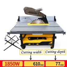 1850 Вт 10 дюймов пила для работы по дереву ПИЛА ЭЛЕКТРИЧЕСКАЯ пиломатериалы для резки и резки машина для резки наклонная резка многофункциональная электрическая пила