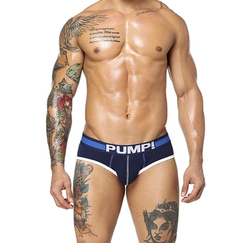 

Fashionable new men's underwear cotton pure color sexy breathable men's briefsStitching panties, sports pants