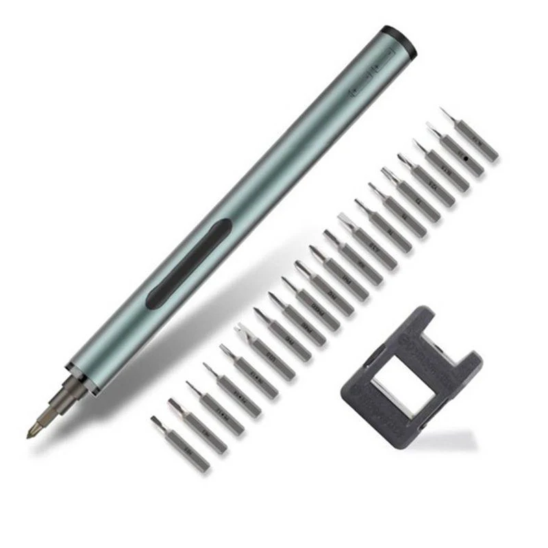 

Mini Cordless Electric Power Screwdriver Set For Macbook Phone Xbox Rc Toys Camera Repair Tools Set With 20Pcs Bits Magnetizer