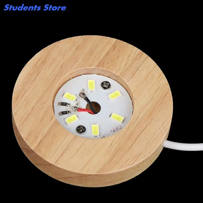New Wood Light Base Rechargeable Remote Control Wooden LED Light Rotating Display Stand Lamp Holder Lamp Base Art Ornament New