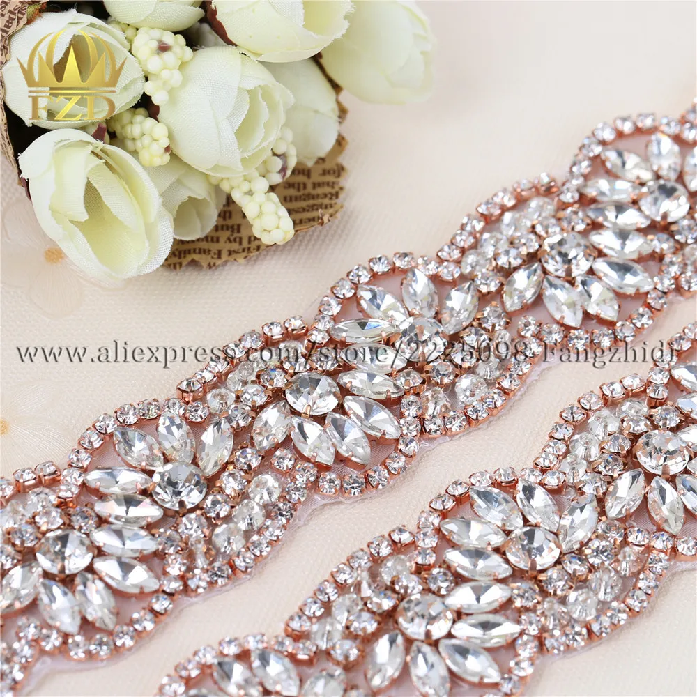 (1 ярд) Горячая фиксация новинка Хрустальная аппликация для свадебных лент модный