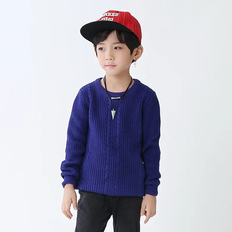 

Autumn And Winter New Style Middle And Large BOY'S Knitted Sweater Children Sweater Korean-style GIRL'S Sweater Solid Color Pull