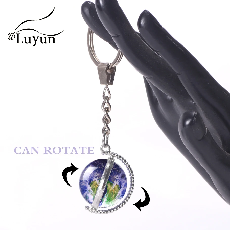 Luyun Globe Starry Sky Key Ring Double-sided Crystal Glass Ball Chain Keychains On The Bag Gifts For Women Wholesale | Украшения и