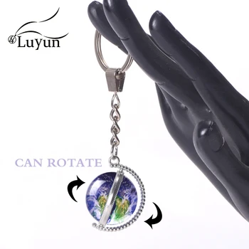 

Luyun Globe Starry Sky Key Ring Double-sided Crystal Glass Ball Key Chain Keychains On The Bag Gifts For Women Wholesale