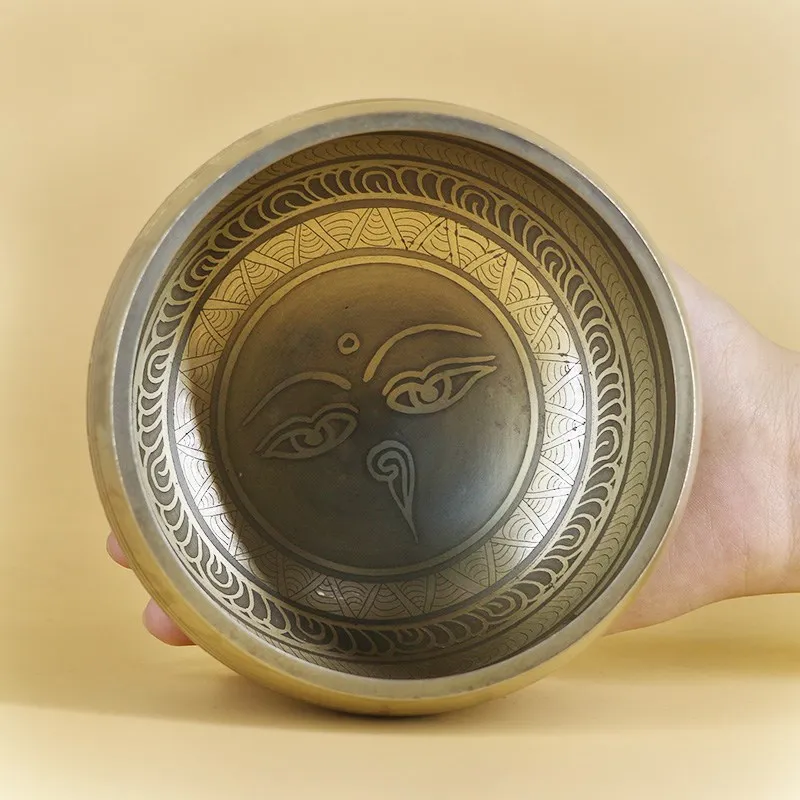 New Nepal Handmade Tibetan Singing Bowl Set Decorative-wall-dishes  Resonance Healing Meditation Yoga Bowl with Mallet 5