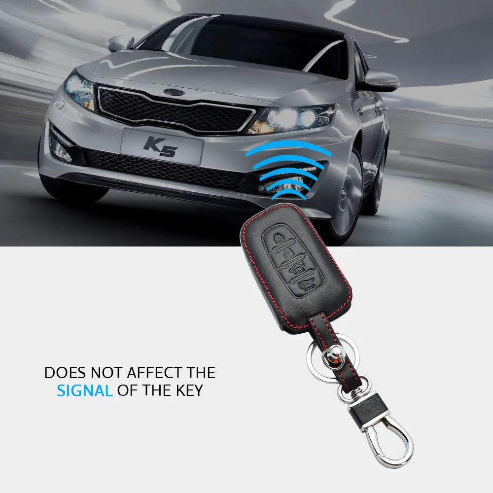 Чехол для автомобильного ключа из натуральной кожи Kia K5 Sportage Sorento Forte Shuma Borrego Hyundai