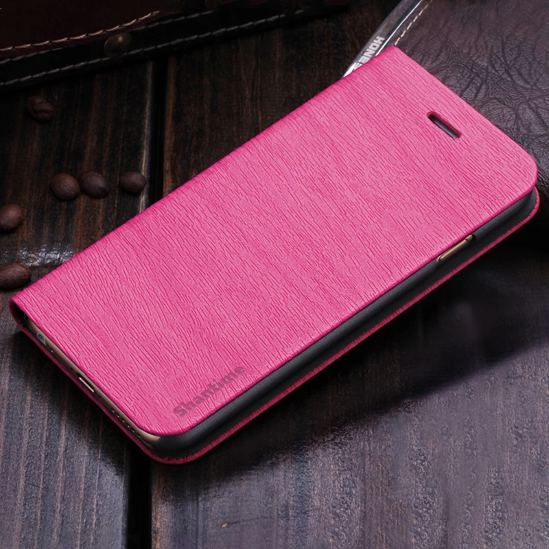 Rose red Чехол для телефона из искусственной кожи с текстурой под дерево для samsung Galaxy J5, откидной Чехол-книжка, деловой чехол-кошелек, Мягкая силиконовая задняя крышка - Цвет: Rose red