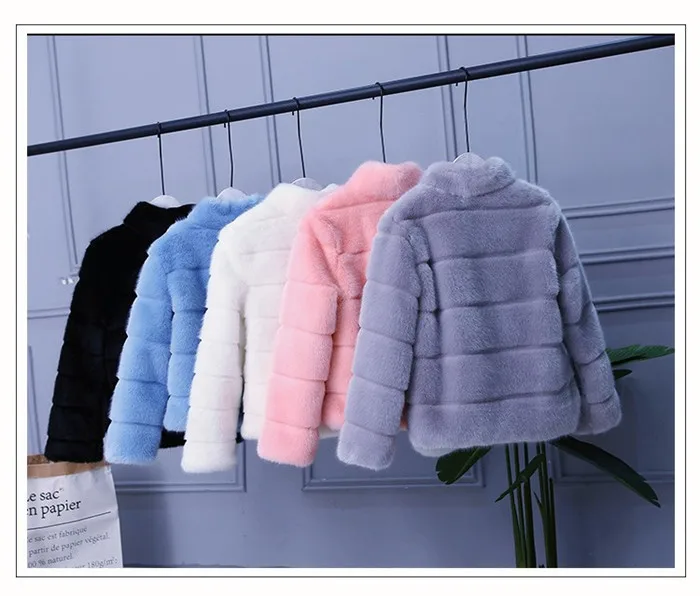 Зимнее пальто из искусственного меха с коротким ворсом, Женское пальто с длинным рукавом, однотонное, голубое, белое, розовое, размера плюс, 2XL, верхняя одежда