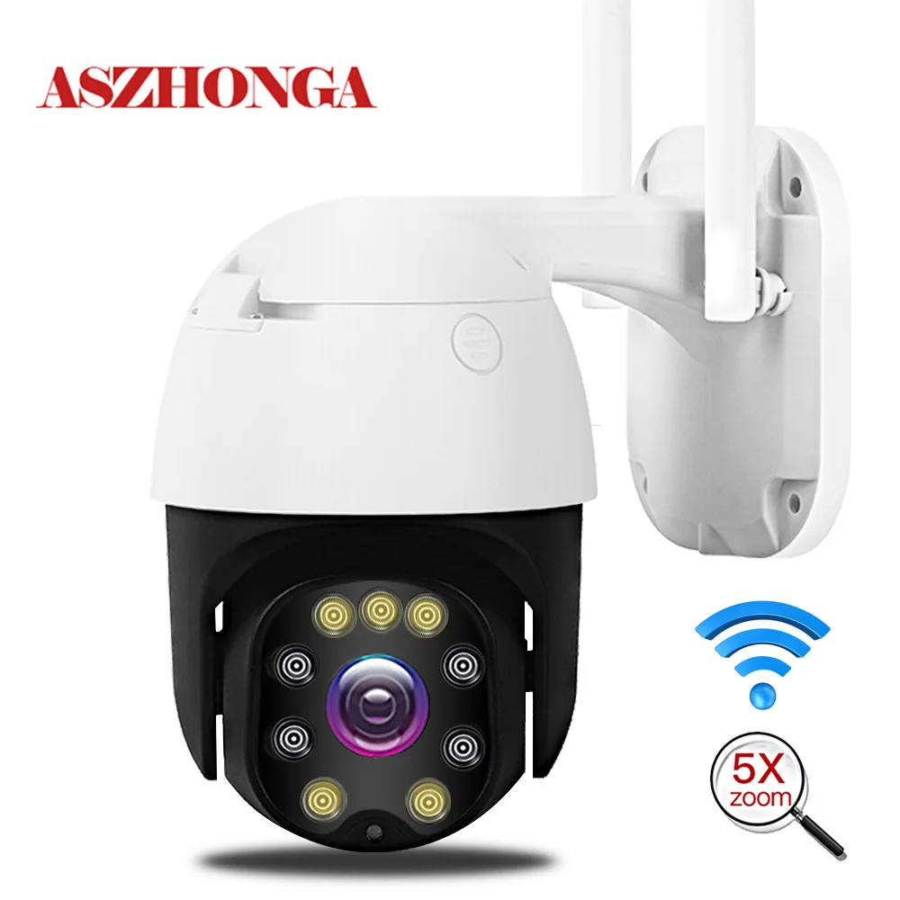 Беспроводная камера видеонаблюдения 5 МП Wi Fi 1080P HD 5X оптический зум PTZ скоростная