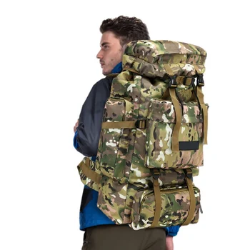 

70L Double Shoulder Backpack Oxford Cloth Outdoor Style Large Capacity Dust-proof Waterproof Breathable Camping Hiking Bag