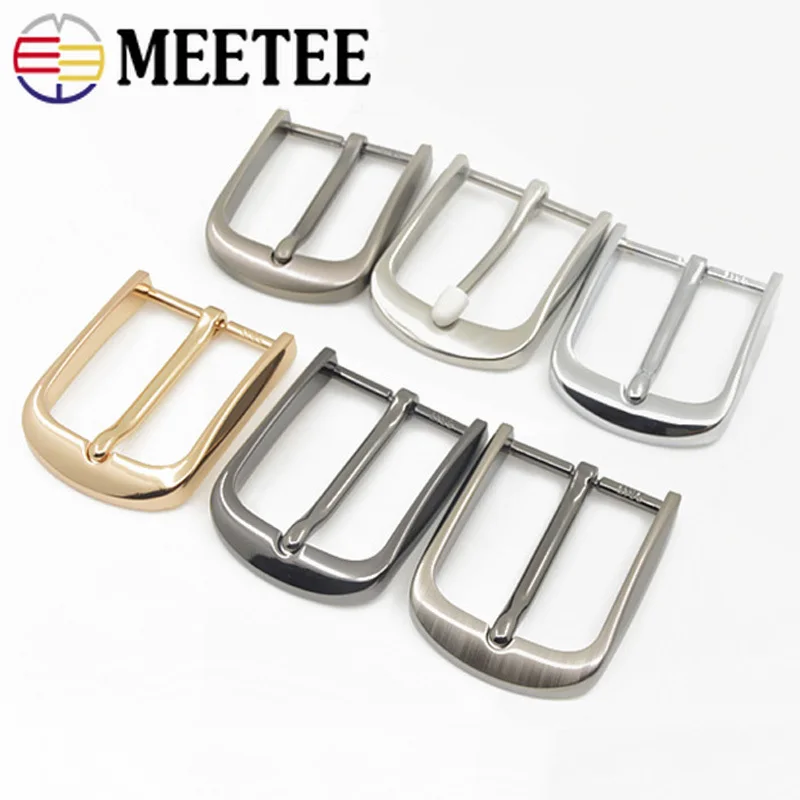 

Meetee 2pcs 40mm Metal Pin Buckle Head Leather Belt Buckles for 38-39mm Band Jeans Webbing Clasp DIY Waitsband Accessories YK412