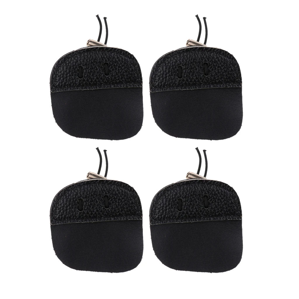 

4 Pieces 7x7cm Archery Finger Tab - Finger Guard Protective Glove Saver for Outdoor Bow Hunting Training - Easy to Use