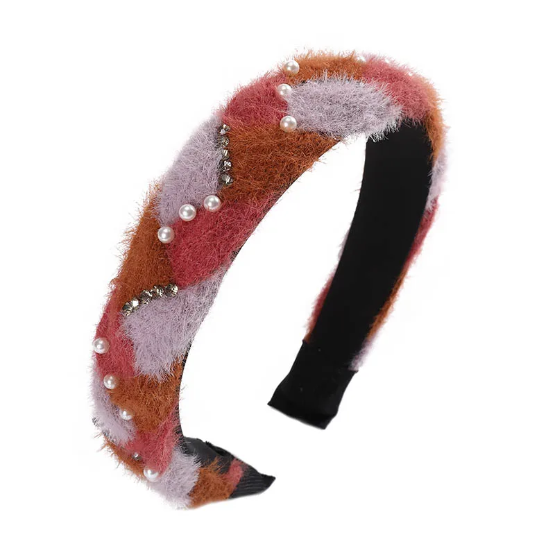 LEVAO Fashion Rhinestone Headband Eegant Women Pearl Hairband Bezel Turban Female Girls Headwear Hair Accessories Hair Hoop