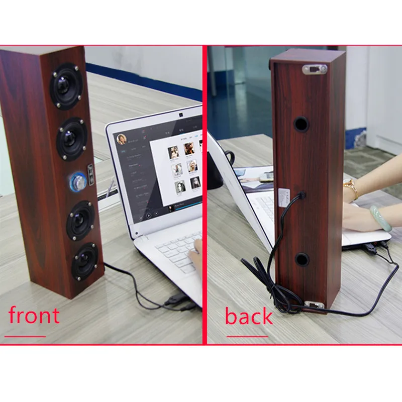 Динамик для ноутбука USB Настольный сабвуфер деревянный звук домашняя аудиосистема кинотеатр caixa de som boombox sound bomb alto falante F4045