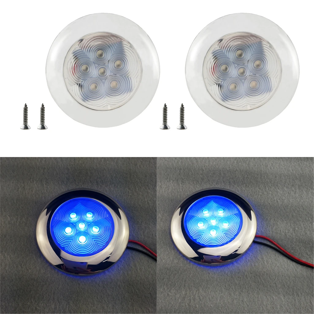 12V Stainless S LED Dome Light Boat Marine RV Cabin Ceiling Lamp 4