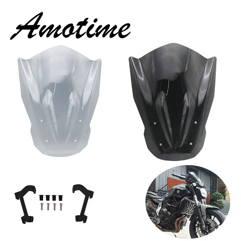 Ветровое стекло с монтажным кронштейном для YAMAHA MT07 MT 07 FZ-07 FZ07 FZ 07 ветровые дефлекторы