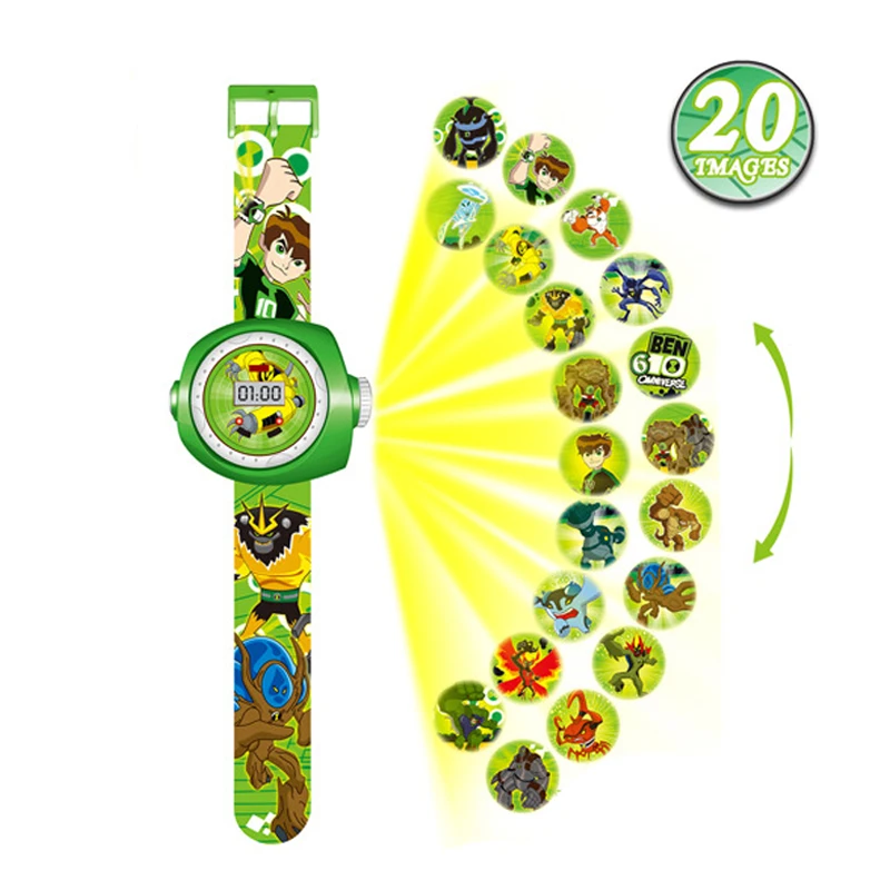 18 стилей Аниме освещает проекцию детские часы детские игрушки для мальчиков девочек часы детские часы светодиодный светильник детские электронные часы - Цвет: B10