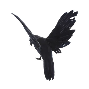 

Artificial Garden Flying Crow Statue Decor for Hunting Decoy / Halloween Prop,12cm Decorative Bird Ornaments Home Garden Decor