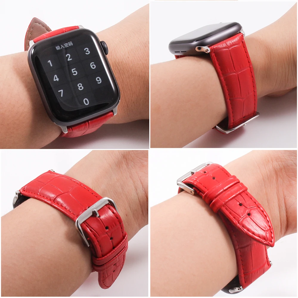 Ремешок для apple watch 4/3/2/1 кожаный ремешок 42 мм, 38 мм, версия браслет ремешок для наручных часов iwatch серии 40 мм 44 мм