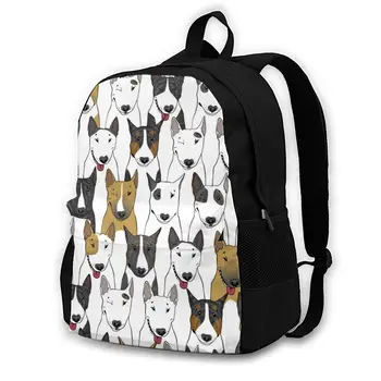

Laptop Backpack Women Canvas Backpack School Teenagers Casual Travel Bull Terrier Dogs Bags