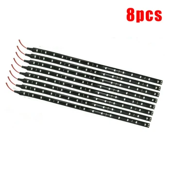 

8pcs 12V 15 LED Car Vehicle Motor Flexible Waterproof Strip Light SMD Purple 300*8mm Car Flexible Strip Lights