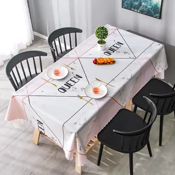 

Plaid PVC Tablecloth Waterproof Oilproof Table Cloth Rectangular Wedding Christmas Dining Table Cover modern Home Decoration