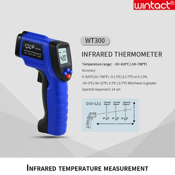 

(NOT FOR PEOPLE) Digital Laser Point Infrared Thermometer Temperature Meter Gun with Adjustable Emissivity and High/Low Alarm