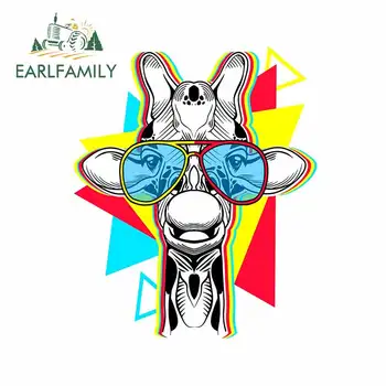 

EARLFAMILY 13cm x 10.6cm For Giraffe Windows Decal Bumper Car Stickers Cartoon Graphics Waterproof Suitable for VAN RV JDM