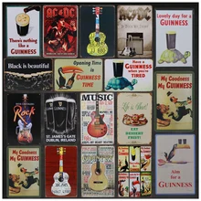 Винтажные металлические ретро-наклейки Жестяная Табличка моя Гиннесс рок гитарная панель плакат Настенный декор живопись 8x12 дюймов H73