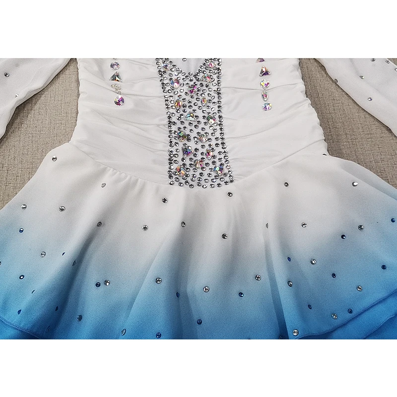 Nasinaya фигурное катание платье Индивидуальные соревнования ледяные юбки для конькобежцев для девочек женщин детей представление тысячи Стразы
