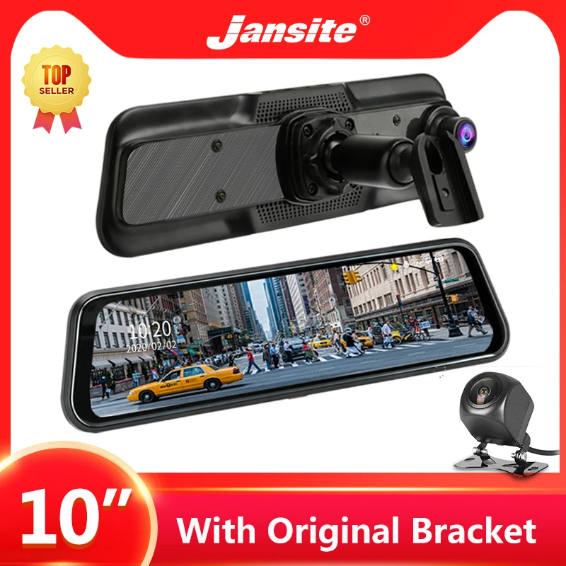 Jansite 10 &quot Автомобильный видеорегистратор с сенсорным экраном 1080P потоковый медиа