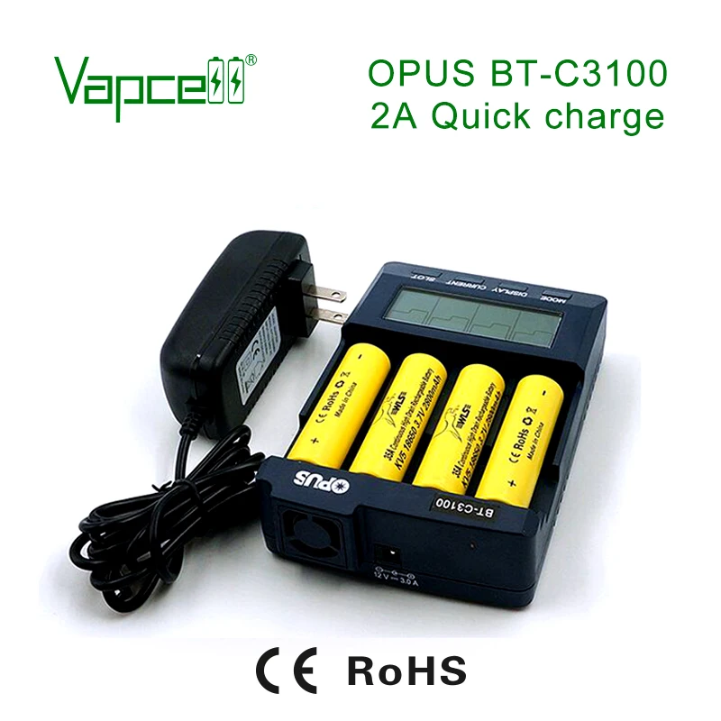 Vapcell OPUS BT-C3100 4 слота зарядное устройство с 26650,25500, 26700,18650, 16340 типа может проверить емкость