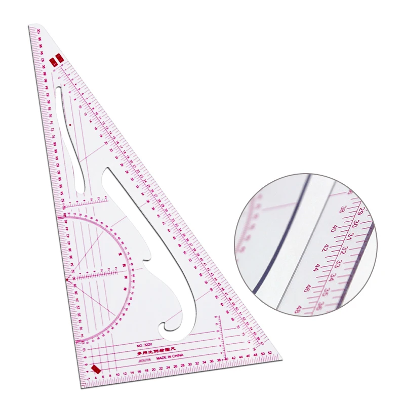 3220 plate-making fine arts multi-functional scale triangular printing ruler sizing ruler learning clothing scale drawing ruler triangle ruler