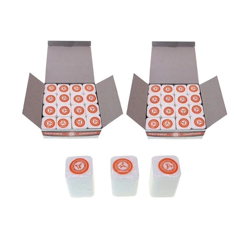 2 Boxes Deer Brand Camphor Tablets Refined Camphor Transparent Natural Smokeless Solid Moth Insect Repeller Religious Purpose