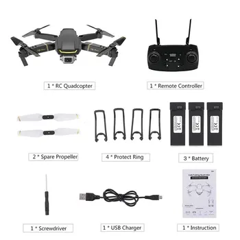

GW89 Wifi FPV Foldable RC Drone with 1080P HD Camera Altitude Hold 3D Flips Headless Mode RC Helicopter Aircraft Airplane