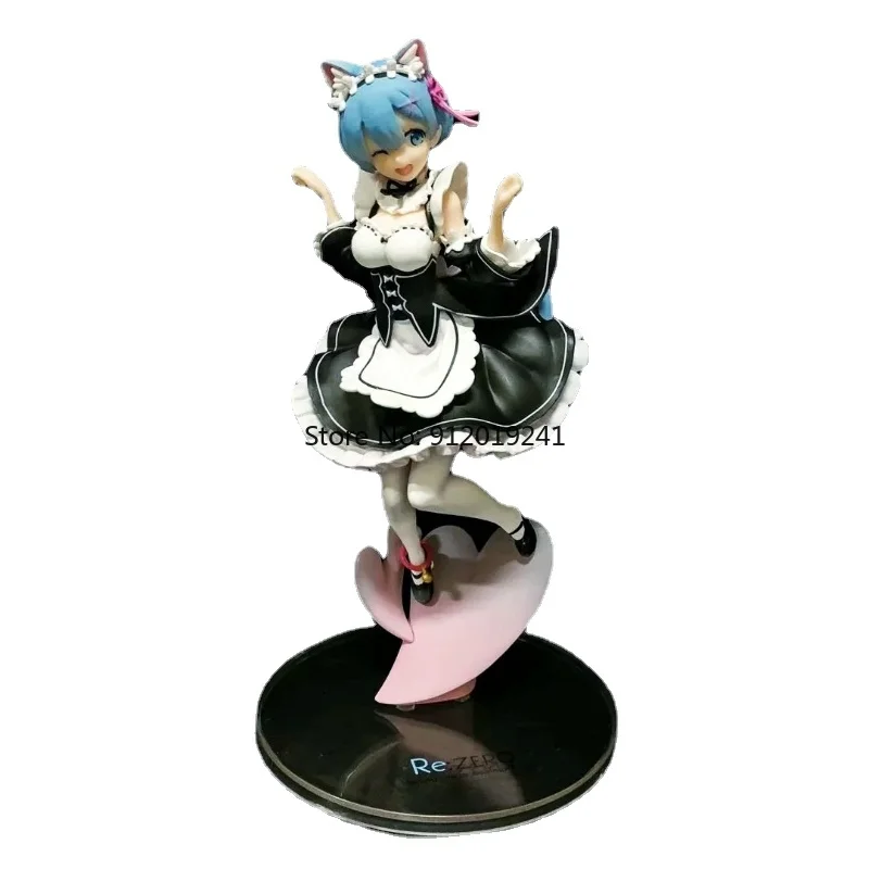 

Original Anime Statue Re:ZERO Starting Life In Another World 22.5cm Rem Ram Maid Cat Ears Ver. Action Figure Model Scene Toys