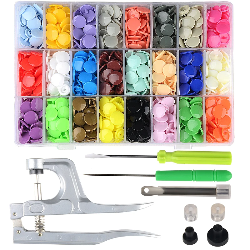 

40/150/360 Sets T5 Plastic Snap Button with Snaps Pliers Tool Kit & Organizer Containers Easy Replacing Snaps,DIY Family Tailor