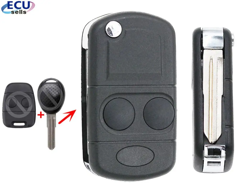 Складной ключ с 2 кнопками для Land Rover Defender Discovery Freelander 100 200 25 400 45 MG TF ZR ZS|Ключ от авто|