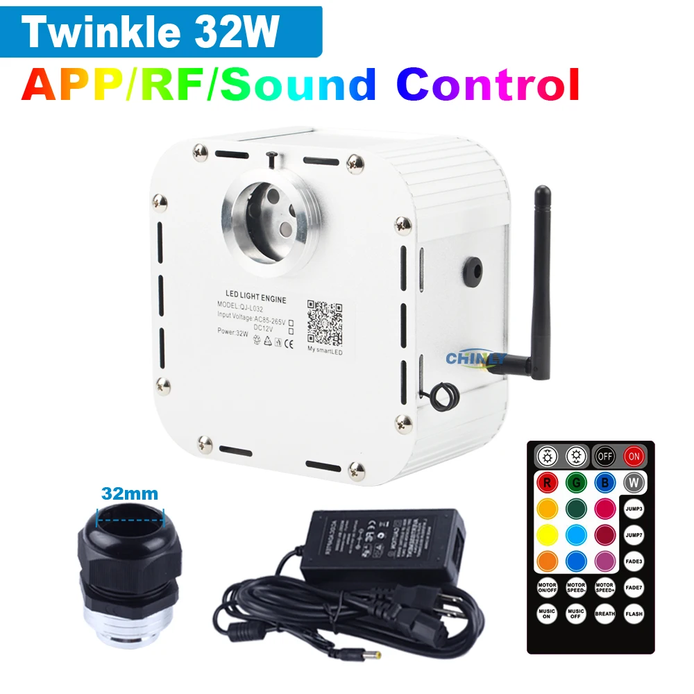 Music Control 32W Smart APP control Twinkle 4 level-speed RGBW Fiber Optic Engine Starry Sky Effect Ceiling LED Lights 2019 NEW