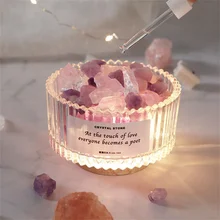 400g Natural Crystal Stone With Cup Aromatherapy Diffused Birthday Gift Sleep Aid Essential Oil Incense DecorationNatural Stones