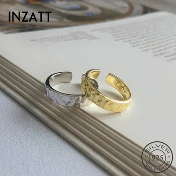 

INZATT Real 925 Sterling Silver Irregular Resizable Ring For Fashion Women Fine Jewelry Fashion Minimalist Accessories 2019 Gift