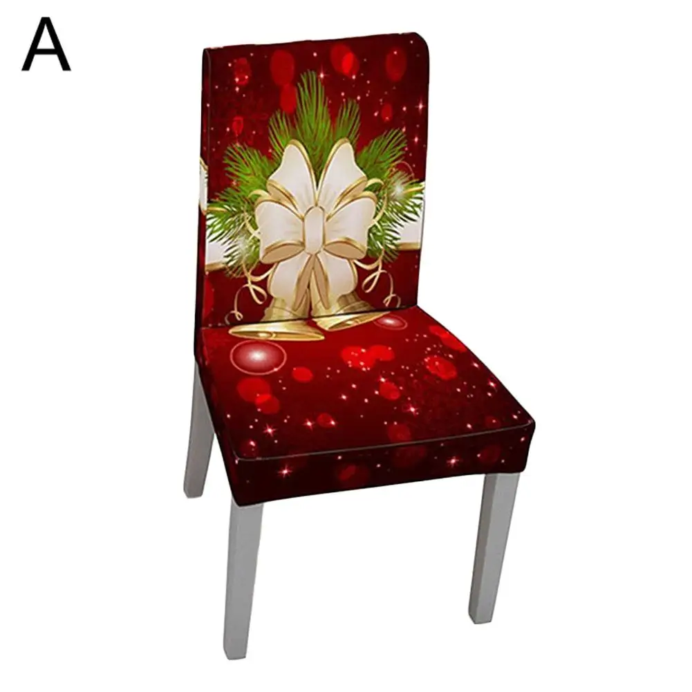 1pc Chair Cover Рождественский колокольчик 3D принт скатерти прямоугольные скатерти для пикника пылезащитный чехол для стола Рождество год Свадьба украшения для дома - Цвет: 1pc Chair Cover