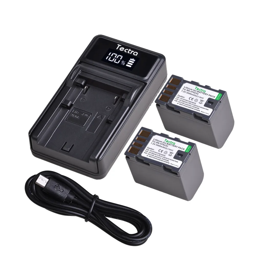 Tectra 2 шт. Φ BNVF823 BNVF823U литий ионная батарея для JVC светодиодное USB зарядное
