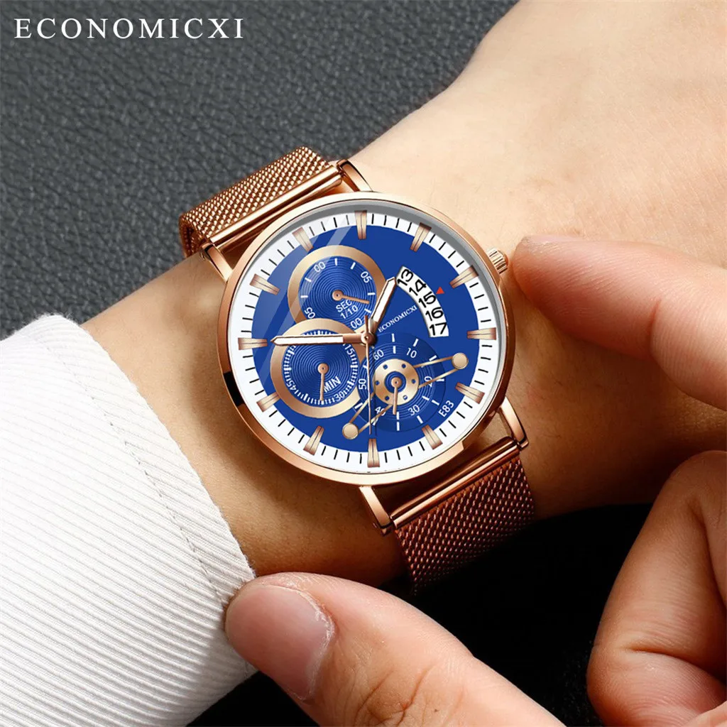 

Fashion Simple Mens Watches Stainless Steel With Luminous Small Dial Men's Quartz Wrist Watch Male Clock Gift relogio masculino