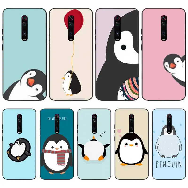 

LJHYDFCNB Cute Lovely Penguin Luxury Hybrid Black TPU Soft Rubber Phone Cover For Redmi K20 Note4 4X 5 5A 6 6PRO 7 8 8PRO Cover