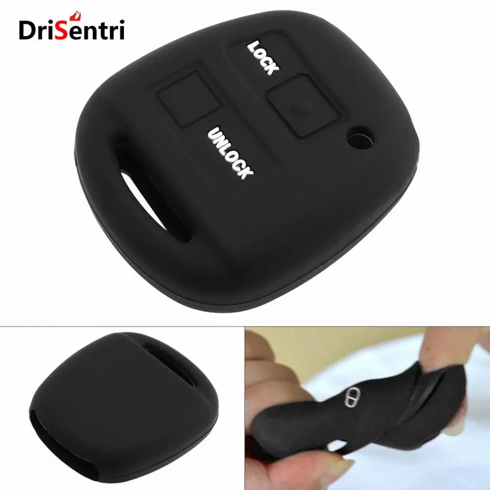 

2 Buttons Silicone Straight Plate Car Key Case Protector Holder for Toyota Camry RAV4 PRADO Corolla AVENSIS LAND CRUISER